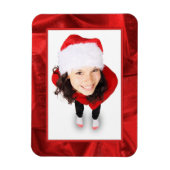 Frame - Red Metallic Crumpled Fabric Foto Magnet (Vertikal)