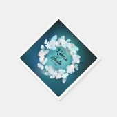 Frame White Feathers Floral Modern Boho Serviette (Ecke)