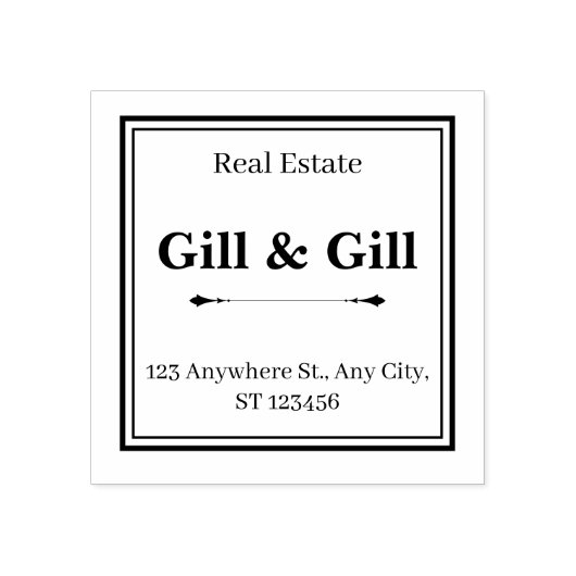 Framed Business Address Stamp with Company Name Gummistempel (Prägung)