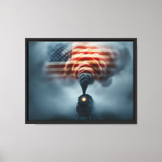 Framed Canvas Art-All Aboard the Freedom Train Leinwanddruck