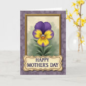 Framed Floral Mothers Day Card Karte (Gelbe Blume)