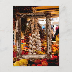 Framed Garlic at Market Postkarte