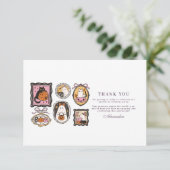 Framed Ghost & Cat Halloween 1st Birthday Dankeskarte (Stehend Vorderseite)