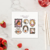Framed Ghost & Cat Halloween 1st Birthday Serviette (Beispiel)