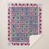 Framed Hearts Patchwork Fleece Blanket Sherpadecke (Vorderseite)
