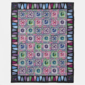 Framed Hearts Patchwork Fleece-Decke Fleecedecke (Vorderseite)