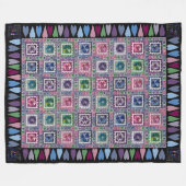 Framed Hearts Patchwork Fleece-Decke Fleecedecke (Vorderseite (Horizontal))