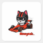 Framed Pet Tag Cat pilot Quadratischer Aufkleber (Vorderseite)