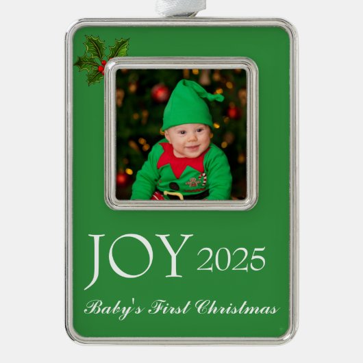 Framed Photo Ornament-Baby's First Rahmen-Ornament Silber (Vorderseite)