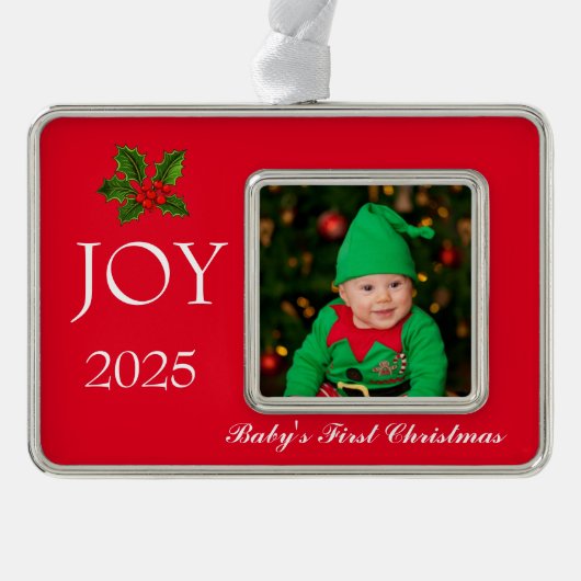 Framed Photo Ornament-Baby's First  Rahmen-Ornament Silber (Vorderseite)