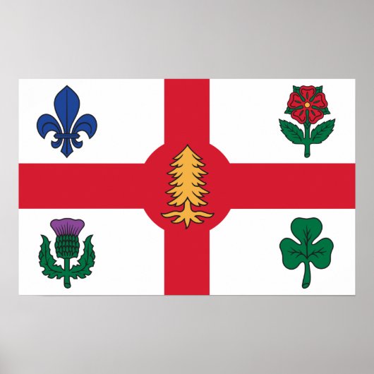 Framed print with Flag of Montreal, Canada Poster (Vorne)