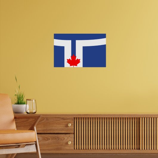 Framed print with Flag of Toronto, Ontario Poster (Wohnzimmer 2)