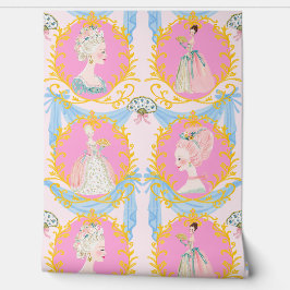 Framed  Rococo Baroque Coquette Marie Antoinette Tapete