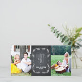 Framing-Blätter Hochzeit Dankeschön Chalkboard Kar Dankeskarte (Stehend Vorderseite)