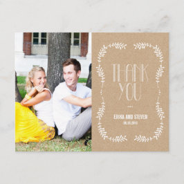 Framing Blätter Hochzeit Foto Danke Kartenskarte
