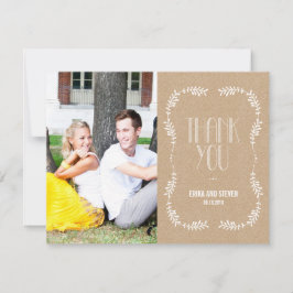 Framing Blätter Hochzeit Foto Danke Kartenskarte