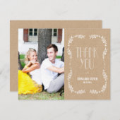 Framing Blätter Hochzeit Foto Danke Kartenskarte (Vorne/Hinten)