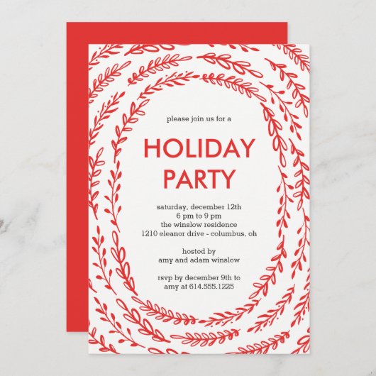 Framing Branches Moderne Feierlichkeiten Einladung (Vorne/Hinten)