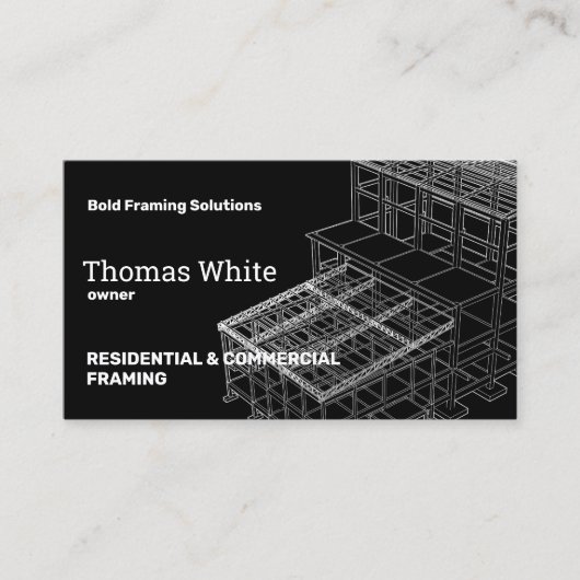 Framing Contractor Black Visitenkarte (Vorderseite)