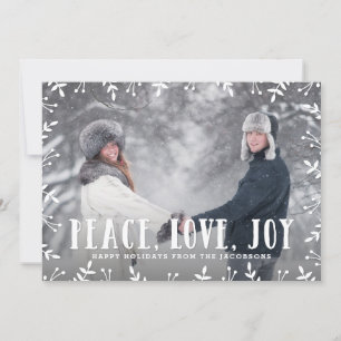 Framing Foliage Peace Joy Liebe Holiday Foto Card Feiertagskarte