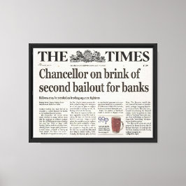 Framing the Bitcoin Genesis Block: The Times 03/Ja Leinwanddruck