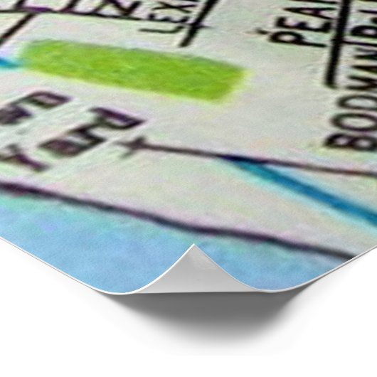 Framingham, MA Vintag Map Poster (Ecke)