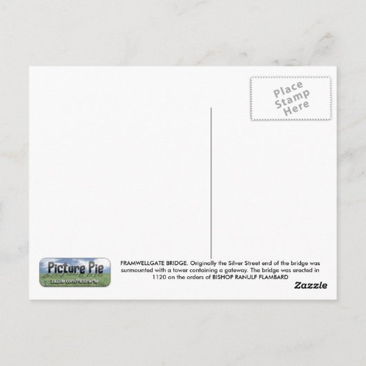Framwelgate Bridge Postkarte (Rückseite)