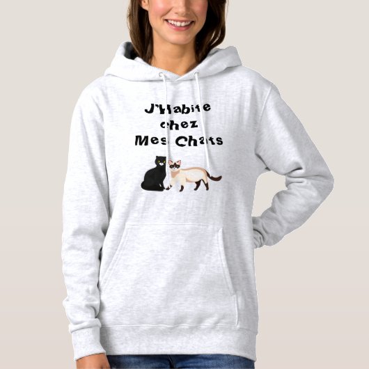 "FRANCAIS""Chez Mes Chats" Hoodie (Vorderseite)