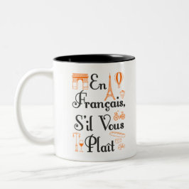 Francais S. il Vous Plait Französischer Lehrer Stu Zweifarbige Tasse