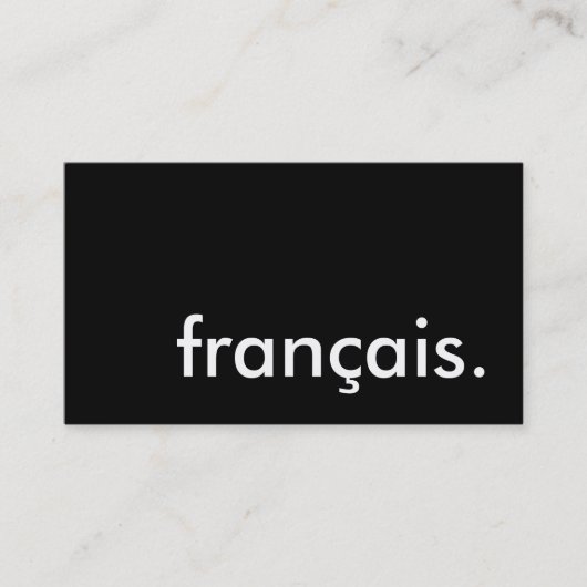 Français. Visitenkarte (Vorderseite)
