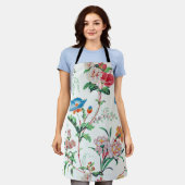 France 1830 Floral Botanical Wildflowers Schürze (Getragen)