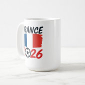 France 2026 Soccer Fan Design Flag Colors Kaffeetasse (Vorderseite Links)