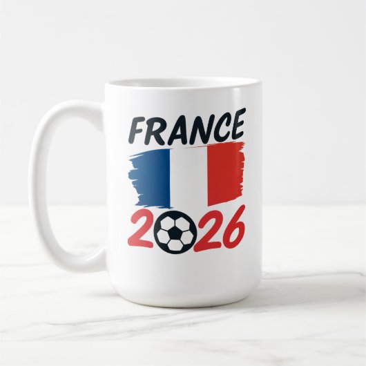 France 2026 Soccer Fan Design Flag Colors Kaffeetasse (Links)