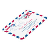 FRANCE Air Mail Bat Mitzvah Save the Date 3x4 Magnet (Linke Seite)