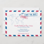 France Air Mail Wedding Save the Date (Vorderseite)