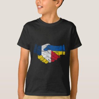 France And Ukraine Friendship Handshake Flags Vint T-Shirt