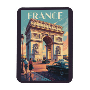 France Arc de Triomphe Travel Art Vintag Magnet