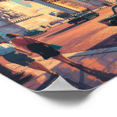 France Arc de Triomphe Travel Art Vintag Poster (Ecke)