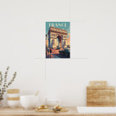 France Arc de Triomphe Travel Art Vintag Poster (Küche)