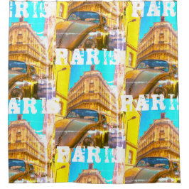France Architecture French Street Old Car Paris Duschvorhang