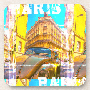 France Architecture French Street Old Car Paris Getränkeuntersetzer