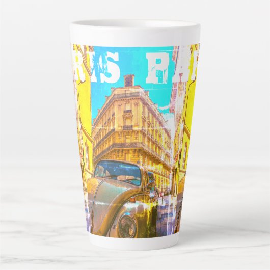 France Architecture French Street Old Car Paris Milchtasse (Vorderseite)