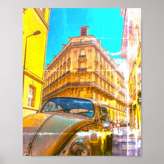 France Architecture French Street Old Car Paris Poster (Vorne)