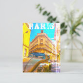 France Architecture French Street Old Car Paris Postkarte (Stehend Vorderseite)