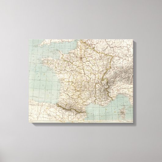 France Atlas Map Leinwanddruck (Vorderseite)