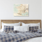 France Atlas Map Leinwanddruck (Insitu (Schlafzimmer))