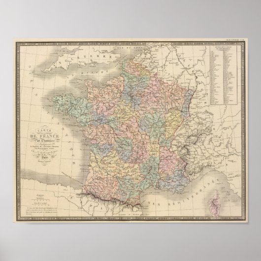 France Atlas Map Poster (Vorne)
