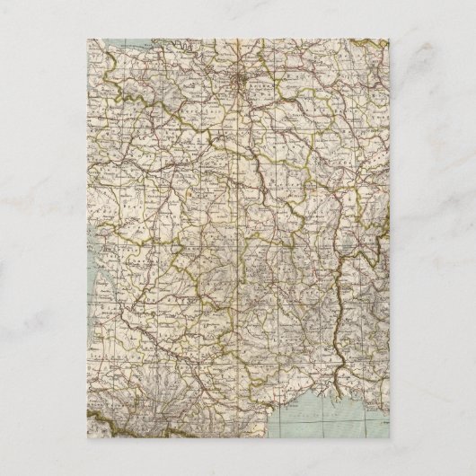 France Atlas Map Postkarte (Vorderseite)