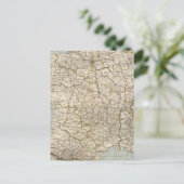 France Atlas Map Postkarte (Stehend Vorderseite)