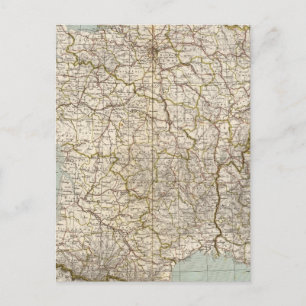 France Atlas Map Postkarte
